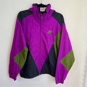 Vintage Nike Electric Purple / Green / Black Windbreaker Pullover